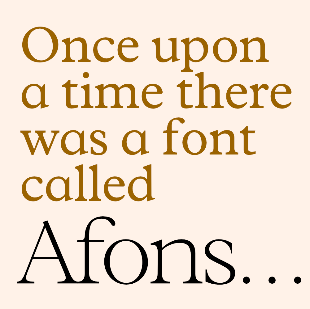 Afons typeface example